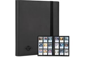 Tioplior 9 Pocket Card Binder,Trading Card binder Holds 432 Side Loading Pocket,Durable PU Cover,Card Collection Binder for MTG, TCG, Baseball,Sports Cards (Black)