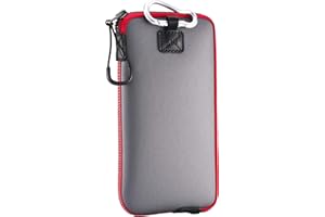 OneJoy Neoprene Cell Phone Pouch, Large Zipper Opening, Lightweight & Protective Phone Sleeves for iPhone Durable Phone Carrier Bag, Thermal Carrying Phone Pouch with Inner Pocket [ GreyRed ]