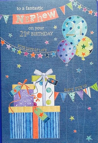 Nephew 21st Happy Birthday Card - Lots Of Love To The Best Nephew In ...