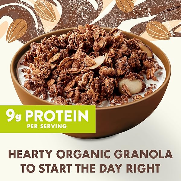 CASCADIAN FARM ORGANIC GRANOLA, COCOA ALMOND, PROTEIN GRANOLA, NON-GMO, 9 OZ RESEALABLE POUCH
