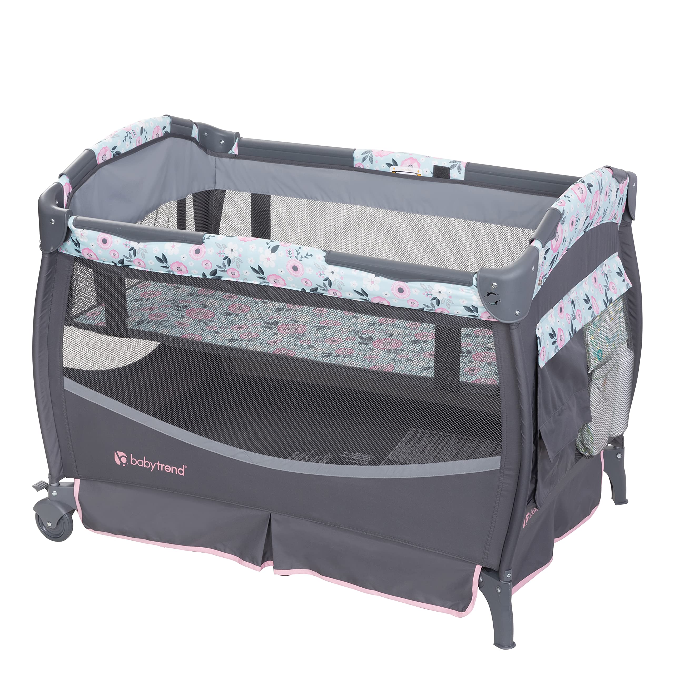 Baby Trend Nursery Center, Playard Full Size Bassinet and Changing Table, Deluxe II, Primrose
