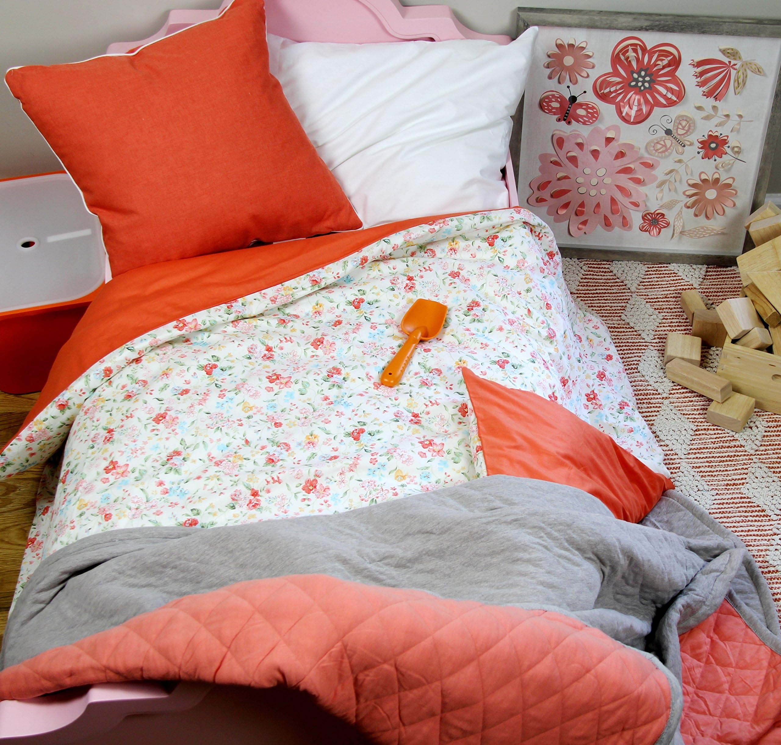 Cotton Flower Toddler Quilt (Quilt + Duvet Cover), Warmer (April)