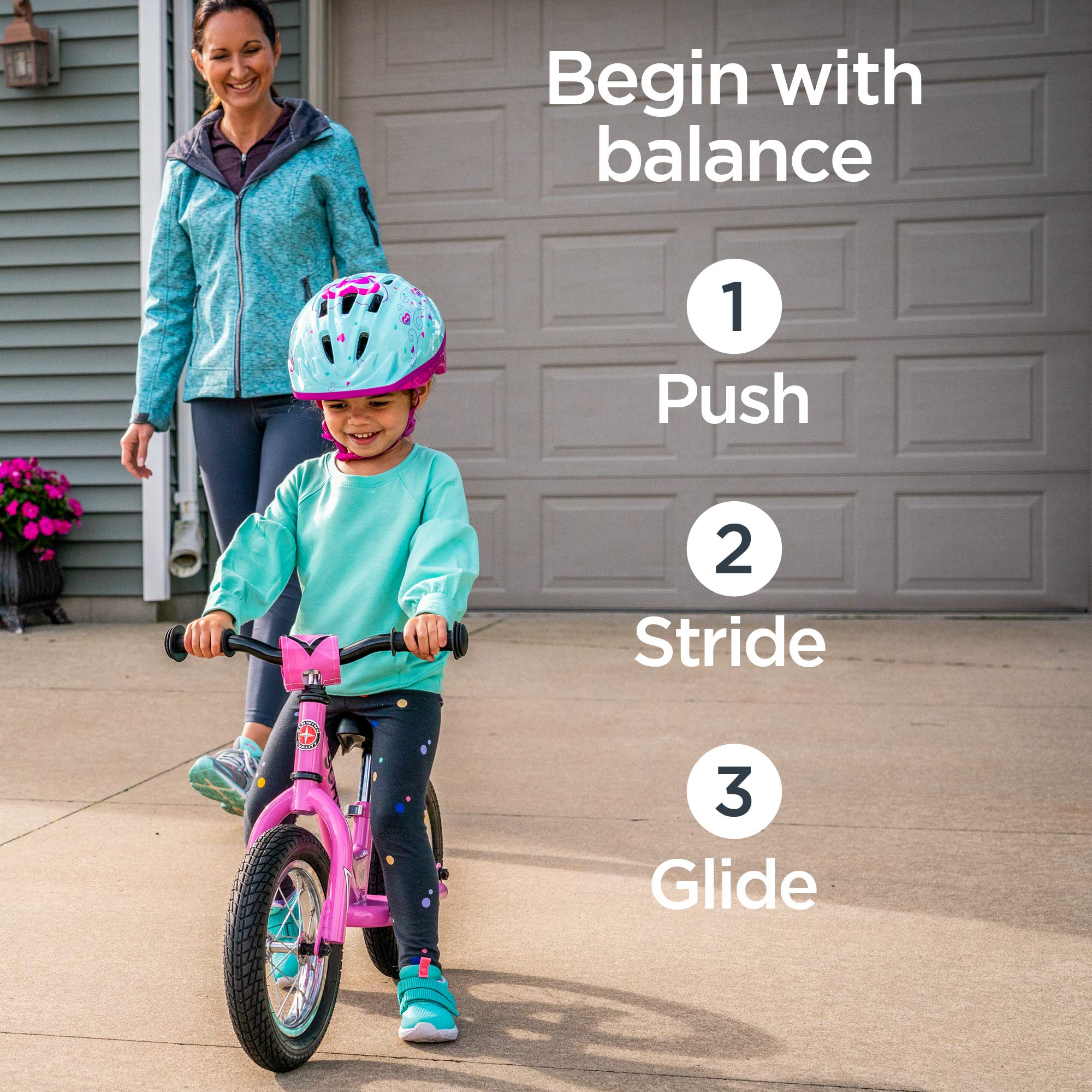 Schwinn Elm Balance Bike, 12 Inch Bike for Kids Ages 2-4, SmartStart Ergonomic Design for Kids, Adjustable Seat Grows with your Child, No Training Wheels Needed, Training Bicycle