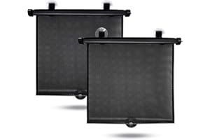 EcoNour Car Window Shades for Baby (2 Pack) - Upgraded | Shades for Side Window | Comes with Enhanced Suction Cups & Large Clips for Durability | Baby Car Accessories (15" x 17")