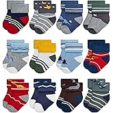 RATIVE Newborn Baby Socks 0-6,6-12 Months Terry Turn Cuff Socks for Boys Girls