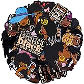 Xandova 15Pcs Black Girl Iron on Patches, Afro Girl Magic Embroidered Applique Sew on Patches for Clothes Hats Backpacks Trucker Jeans