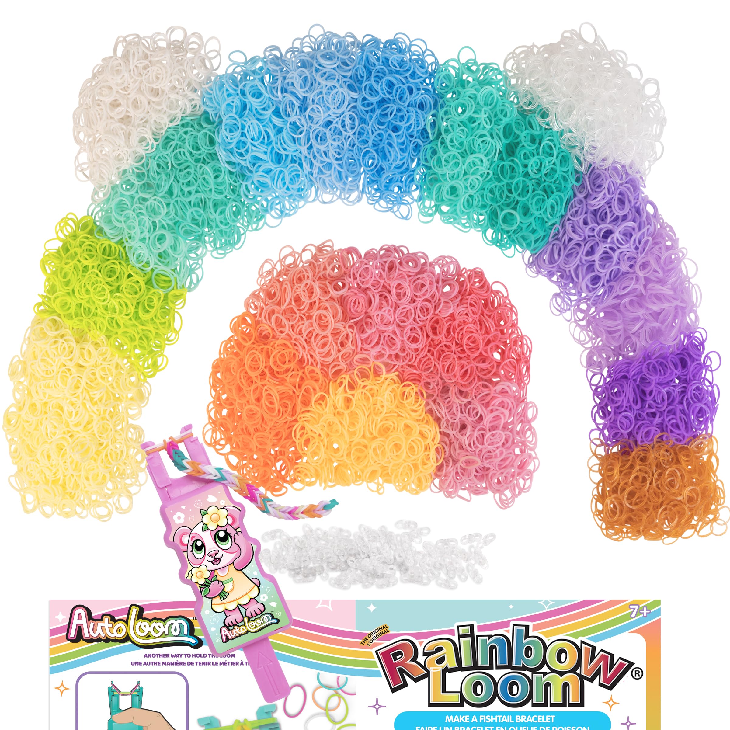 Rainbow Loom: 11,000 Pastel Bands AutoLoom Refill Mega Pack + AutoLoom Tool, 22 Soft Colors – Ultimate DIY Bracelet & Jewelry Making Kit for Kids 7+
