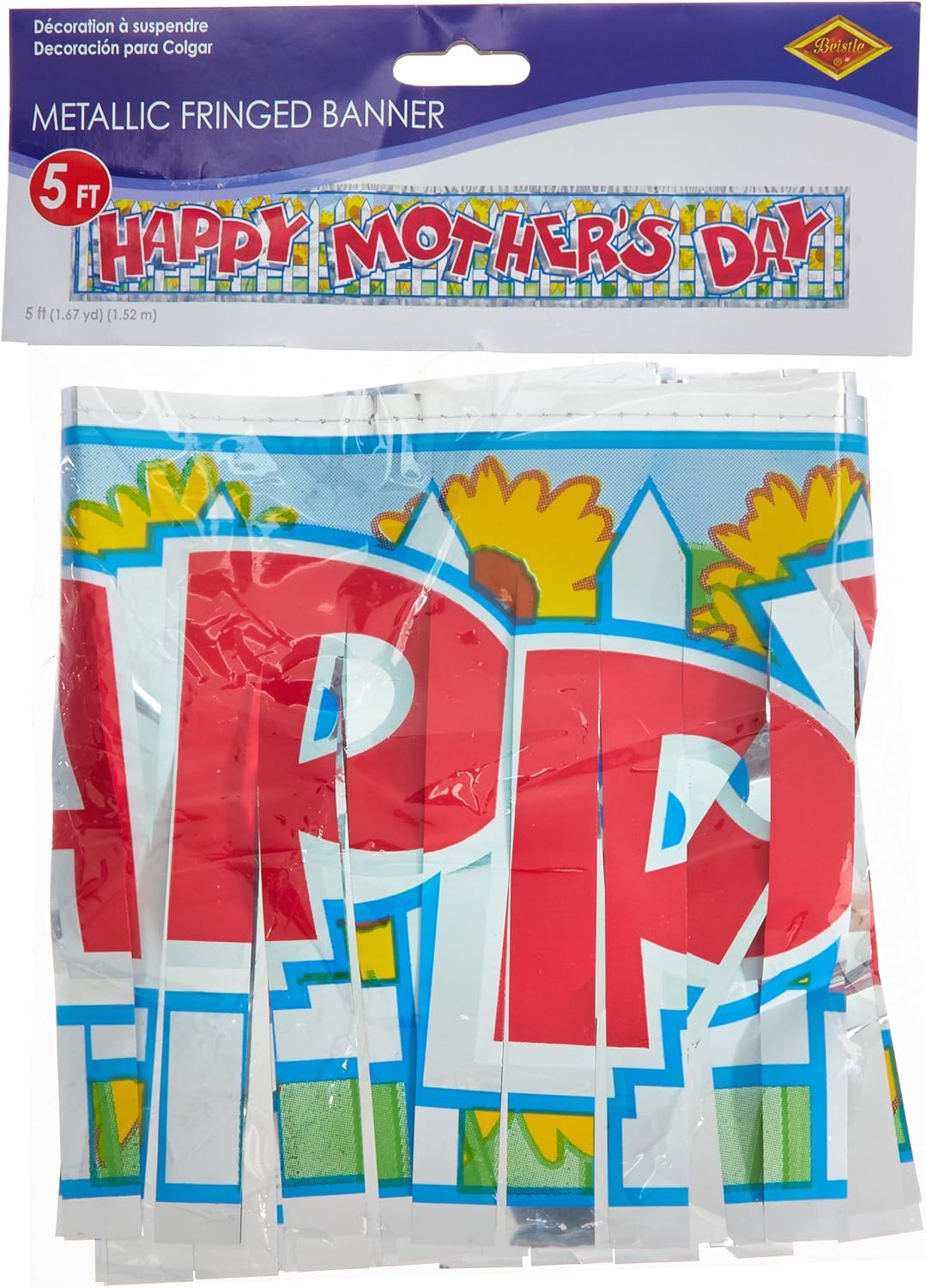 Amazon Com Metallic Happy Mother S Day Fringe Banner Party