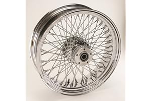 Ultima Complete Chrome 80 Spoke Rear Wheel 18" x 8.50" Wide Tire w/Billet Hub