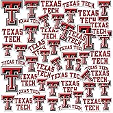 Texas Tech University Wordmark Logo 50ct Vinyl Sticker Pack – Large Waterproof Texas Tech & Double T Red Raiders Decals for Laptops, Water Bottles, Tablets, Scrapbooks, Vehicles & More