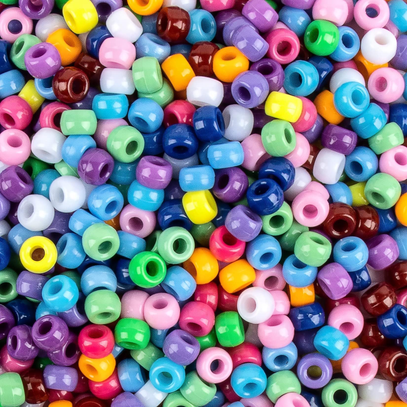 Photo 1 of 1000+ Pcs Pony Beads for Crafts - Sukh Pony Beads Bulk 6x9 mm Hair Bead for Braids Assorted Colored Plastic Bead with Holes for Hair Braiding DIY Crafts Necklace Key Chains