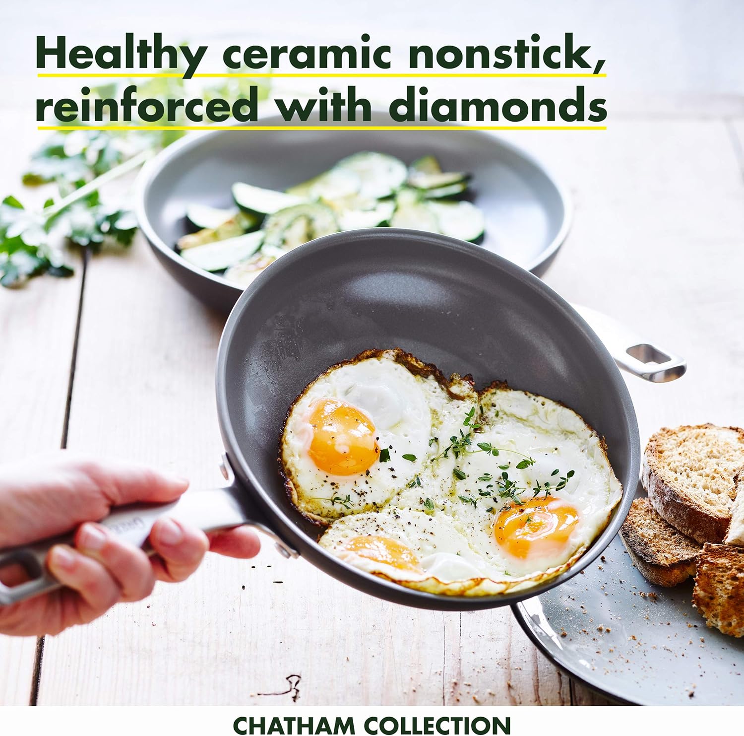 GreenPan Chatham Healthy Ceramic Nonstick, 5 Quart Sauce Pan, Gray: Kitchen & Dining