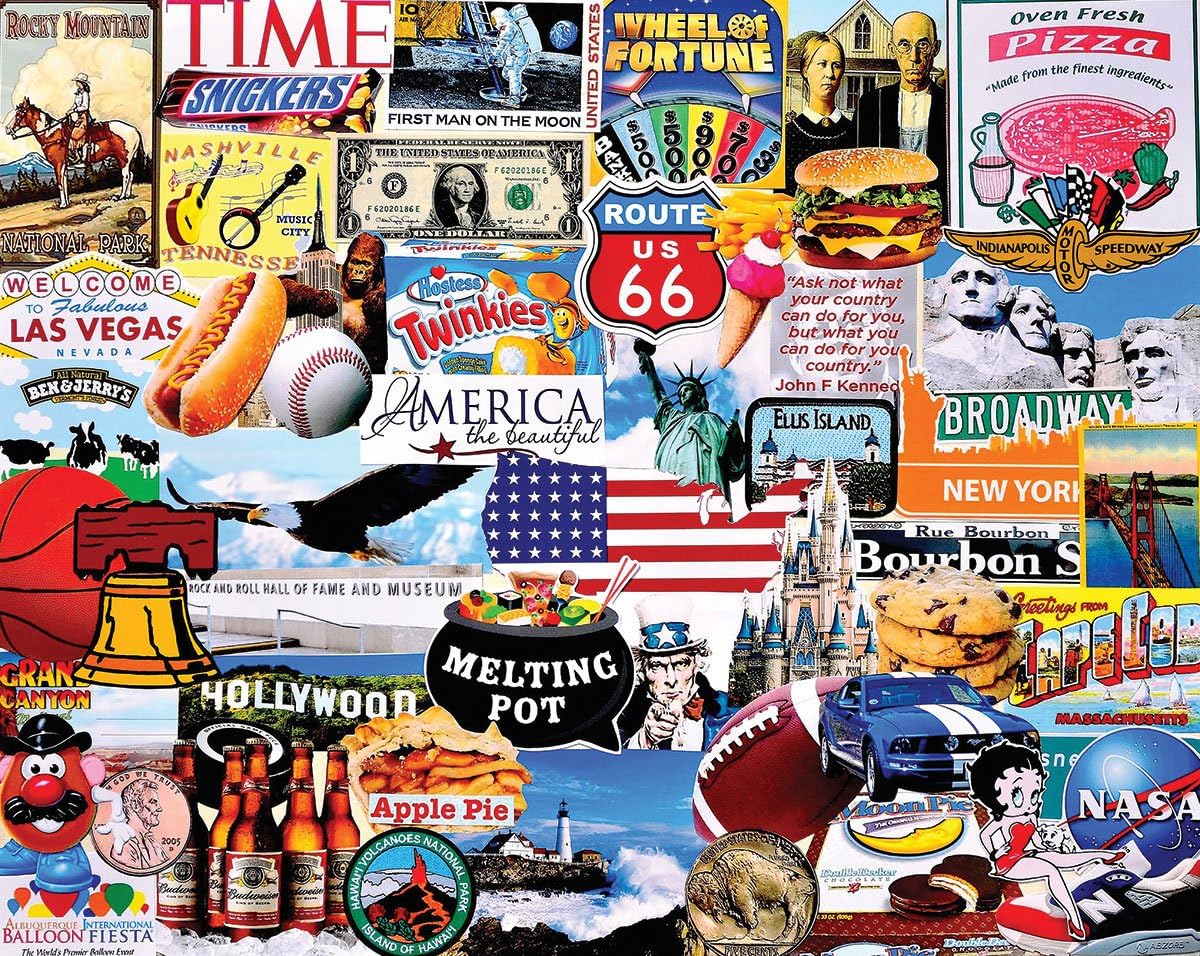 White Mountain 1279 I Love America Jigsaw Puzzle, Multicolor, 1000