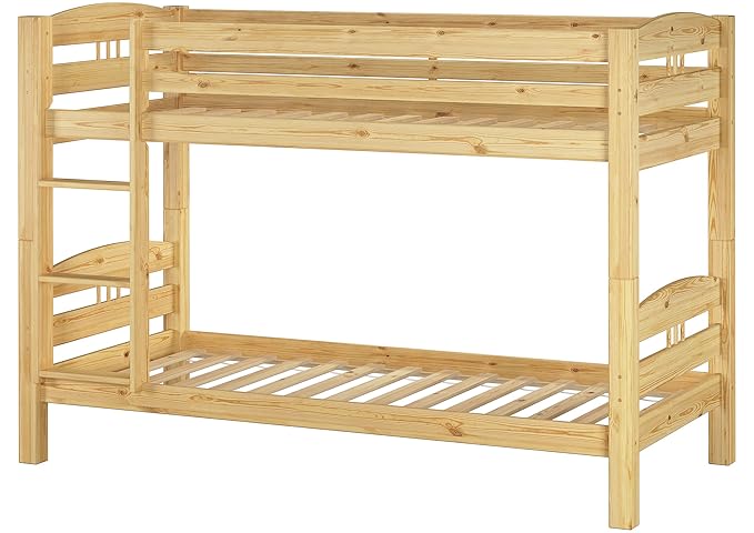 Erst-Holz® Stockbett Etagenbett Kiefer 90x200 massives Hochbett f. Kinderzimmer Doppelbett Rollrost 60.10-09