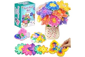 AGENTLAN Art & Craft Activity, Poke Fun Flower Bouquet Craft Kit, Fun & Easy Art Kits for Kids, DIY Garden Kids Activities, Gifts for Girls and Boys 3 4 5 6 7 8 9