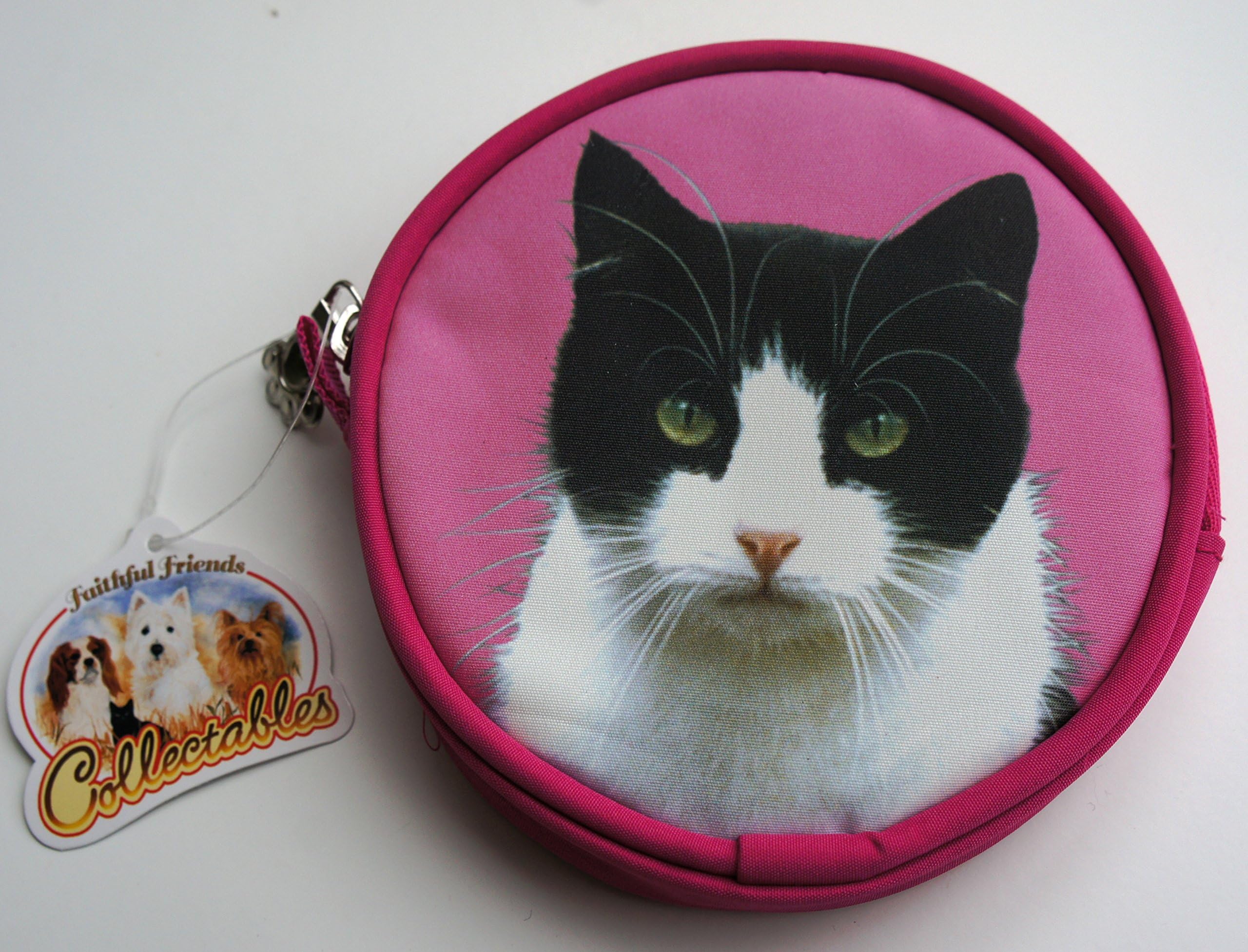 Faithful Friends BLACK AND WHITE CAT COIN PURSE MADE BY SAWLEY FINE ARTS