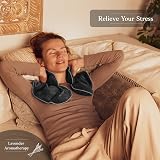 Qomfor Microwavable 1.5kg Weighted Neck & Shoulder Heating Pad Dark Grey view 5