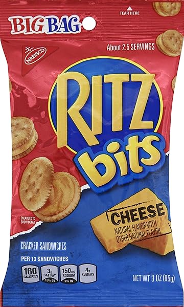 NABISCO RITZ BITS CHEESE SANDWICH, 3 OUNCE (PACK OF 36)