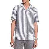 Michael Kors Mens Short Sleeve Relaxed Fit Linen Shirt