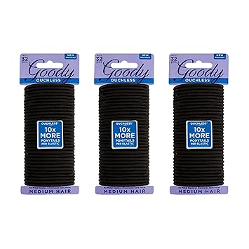 Amazon Com Goody Hair Women S Braided Hair Elastics Black 4mm