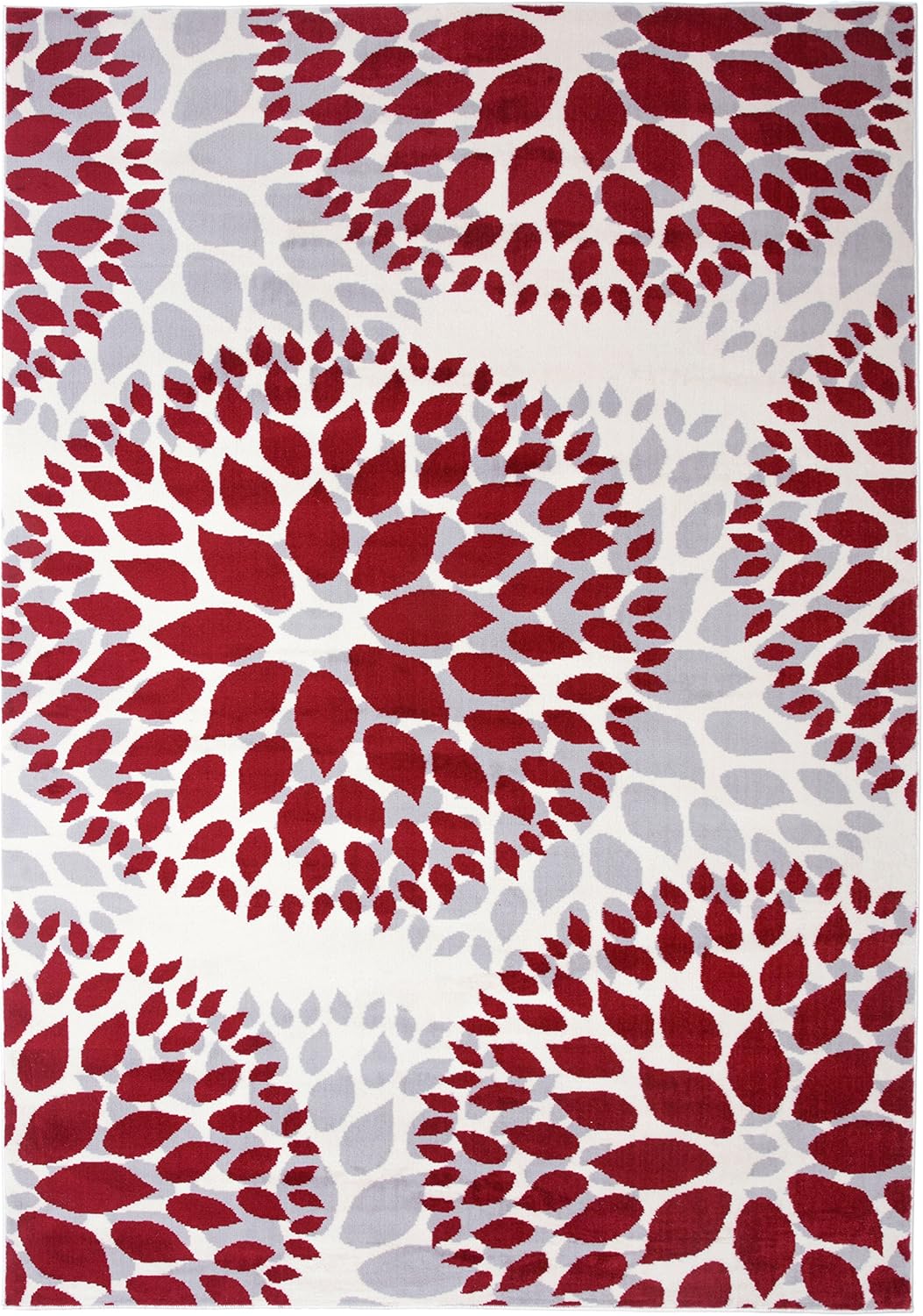 Modern Floral Circles Design Area Rugs 5' X 7' Blue: Furniture & Decor
