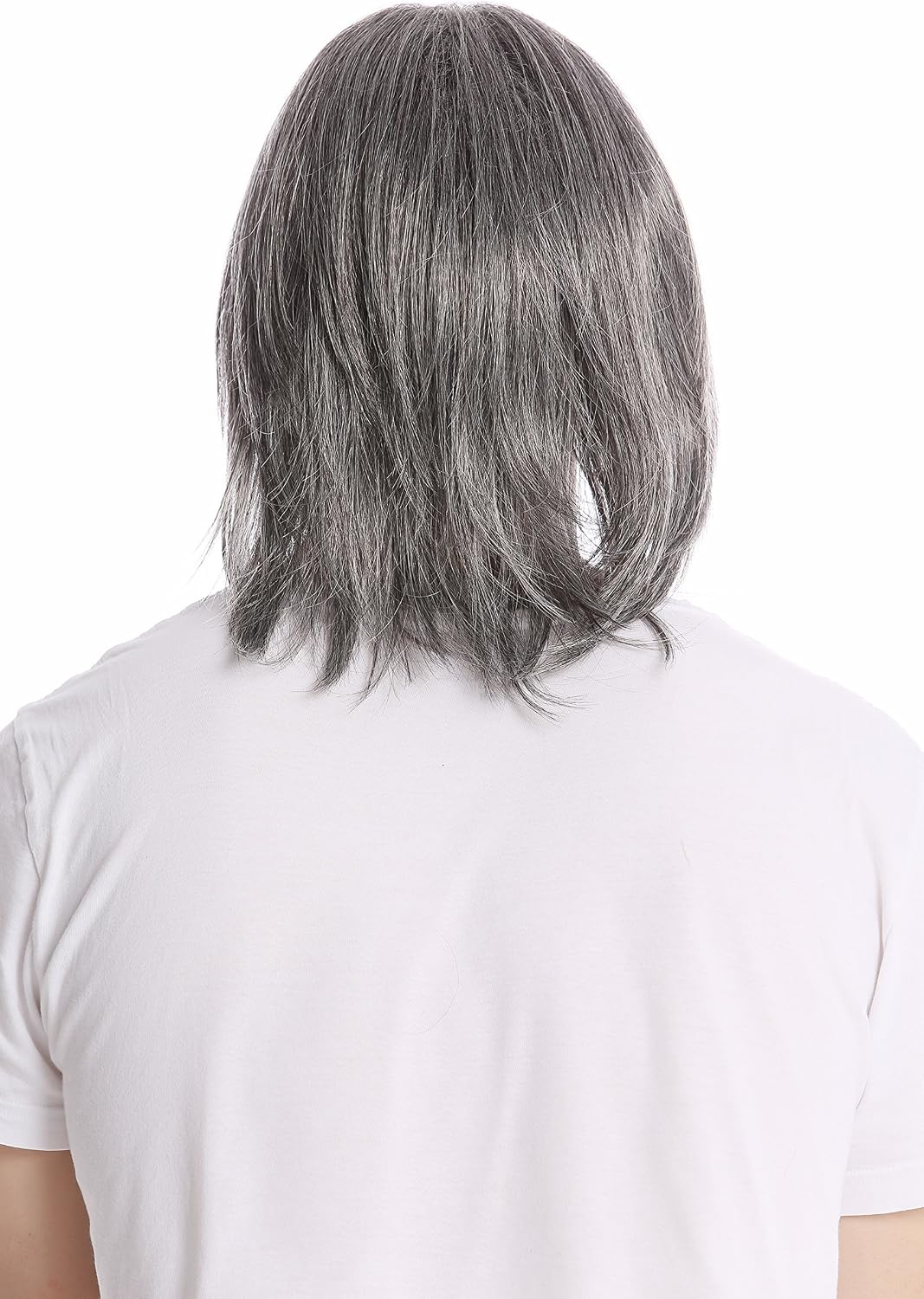 WIG ME UP - GFW892-44 Men Gents Wig long straight middle parting aged rock star youthful modern look dark gray grey - Image 4