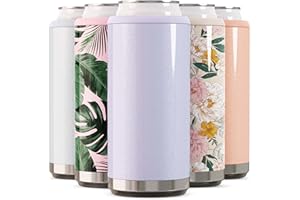 MAARS DRINKWARE Maars Skinny Can Cooler for Slim Beer & Hard Seltzer | Stainless Steel 12oz Sleeve, Double Wall Vacuum Insulated Drink Holder - Glitter Lilac