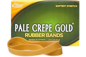 Alliance Rubber 21055 Pale Crepe Gold Rubber Bands Size #105, 1 lb Box Contains Approx. 95 Bands (5" x 5/8", Golden Crepe)