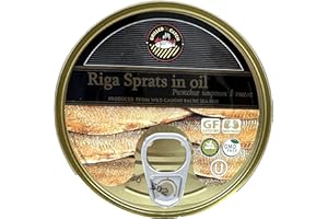 GOLD STAR Latvian Smoked Riga Sprats in Oil 5.6 Oz. Tin Pack of 24