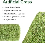 GardenKraft 4m x 1m Artificial Grass Roll 15mm Pile UV Guard view 3