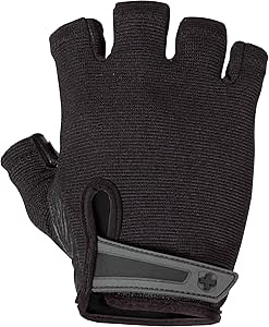 Harbinger Power Non-Wristwrap Weightlifting Gloves with StretchBack Mesh and Leather Palm (Pair)