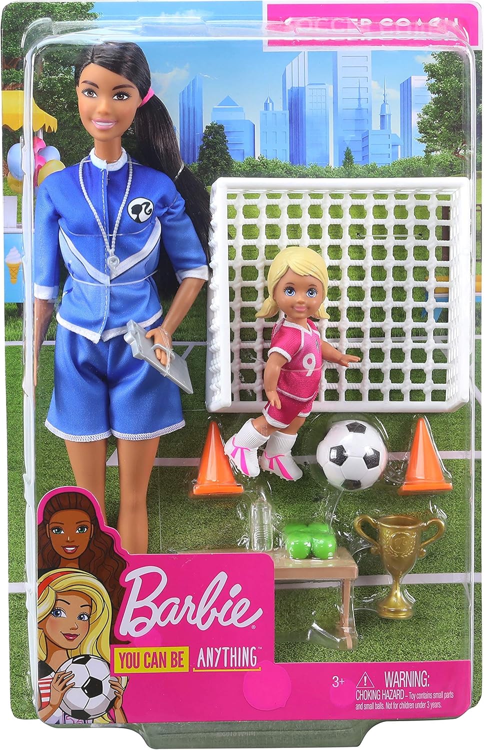 barbie team stacie doll & chelsea doll soccer playset