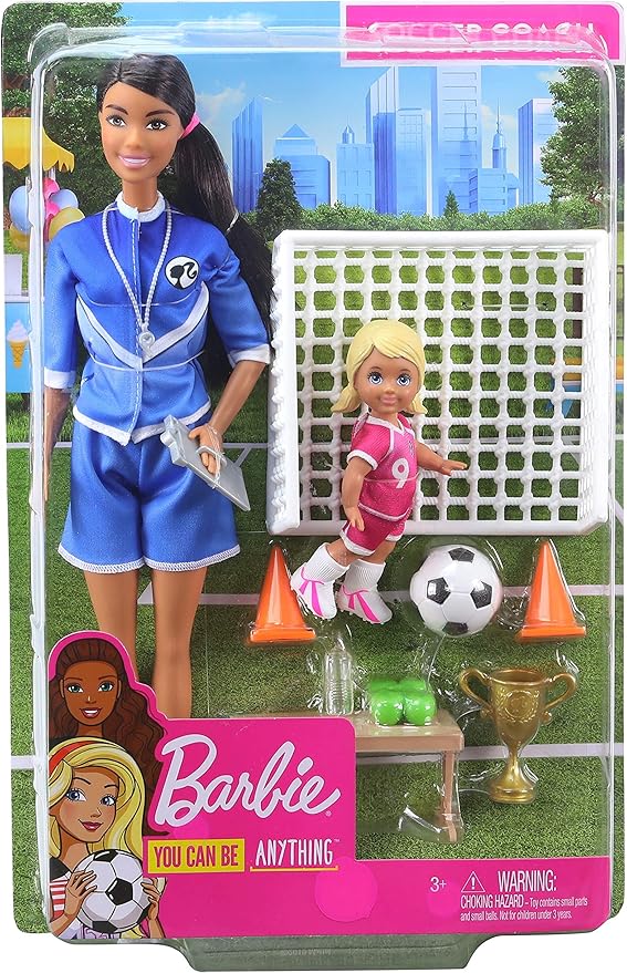 barbie team stacie doll & chelsea doll soccer playset