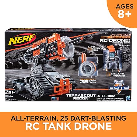 Terrascout Recon Nerf Toy Rc Drone N Strike Elite Blaster With Live Video Feed 18 Official Nerf Elite Darts And Rechargeable Battery For Kids Teens