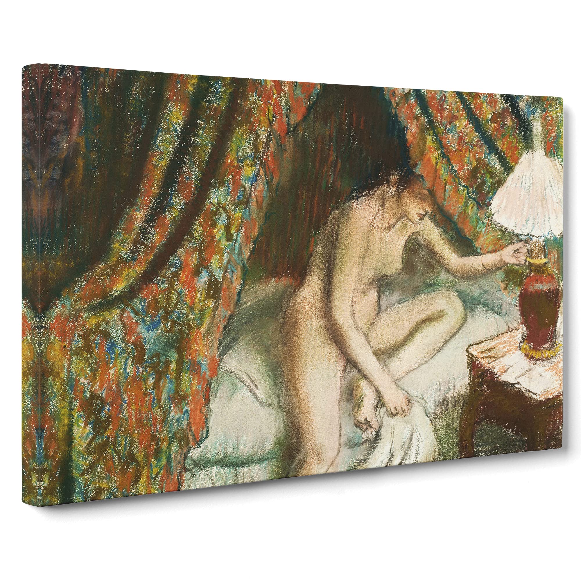 Naked Woman In Bed By Edgar Degas Canvas Print | Gallery Wrapped 30mm Frame Wall Art | 20x14 inches | Ready to Hang | Impressionist People Picture | Living Room Bedroom Lounge Office