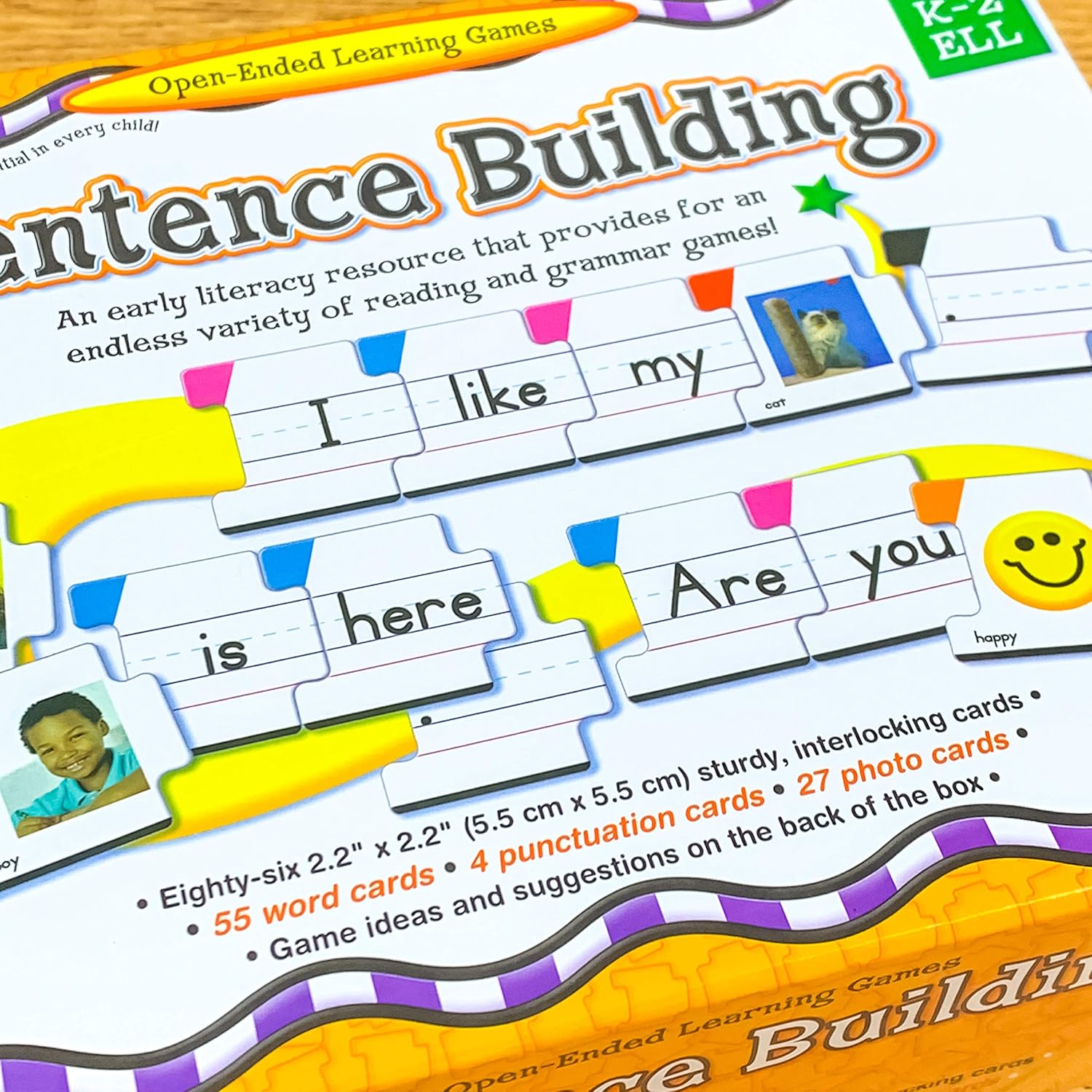 Carson Dellosa – Sentence Building Literacy Resource with 86 Cards for Language Arts For K, 1st, & 2ND Grade & Ell: Flora M.S., Sherrill B.: Toys & Games
