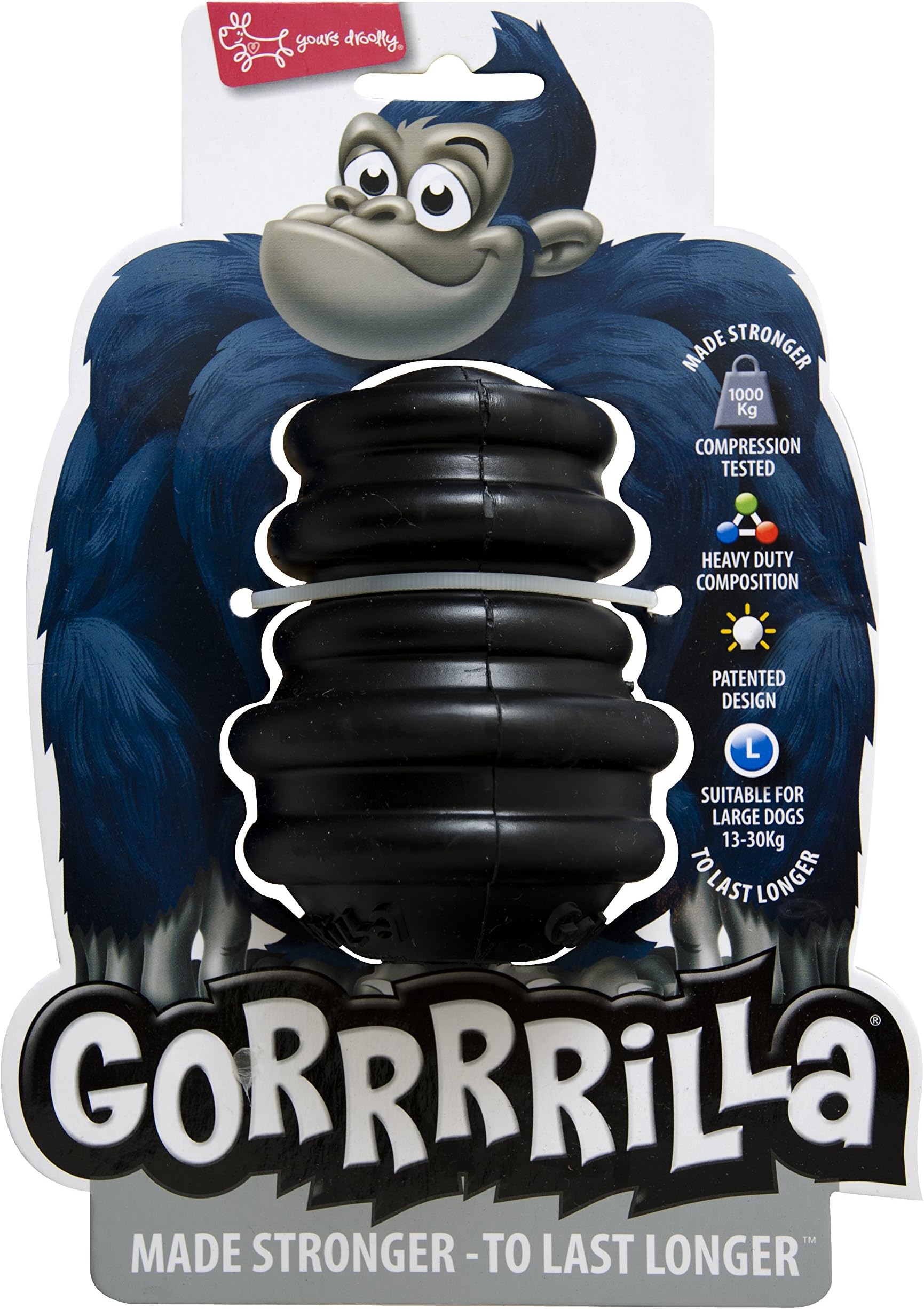 Gorrrrilla Classic Chew Toy, Large, Black