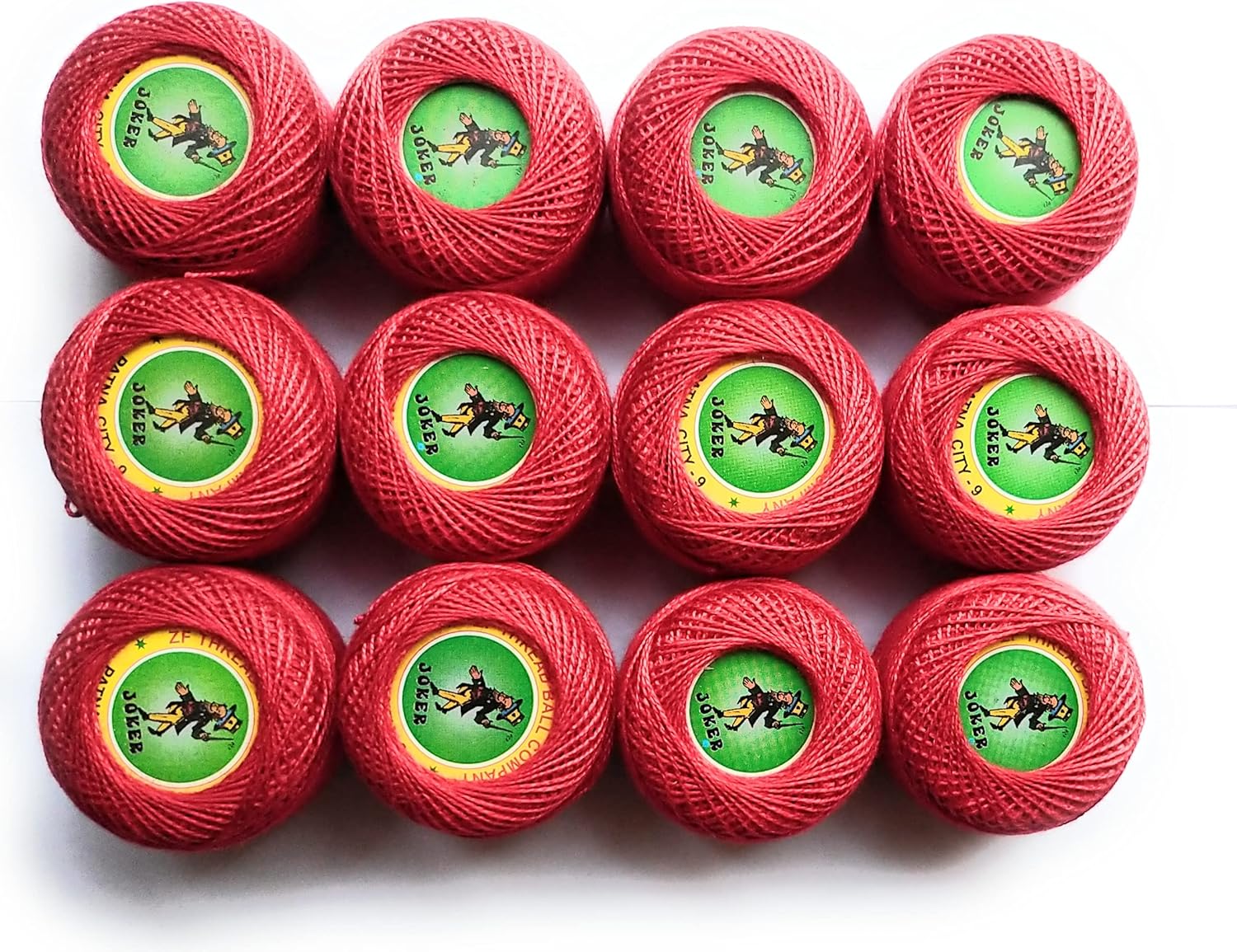 Boss Mercerized Cotton Thread Ball 15 Gram Each 12 Ball in 1 Box (Wine