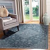 SAFAVIEH Vintage Collection Area Rug - 5'3" x 7'6", Light Blue & Dark Blue, Oriental Traditional Distressed Viscose Design, I