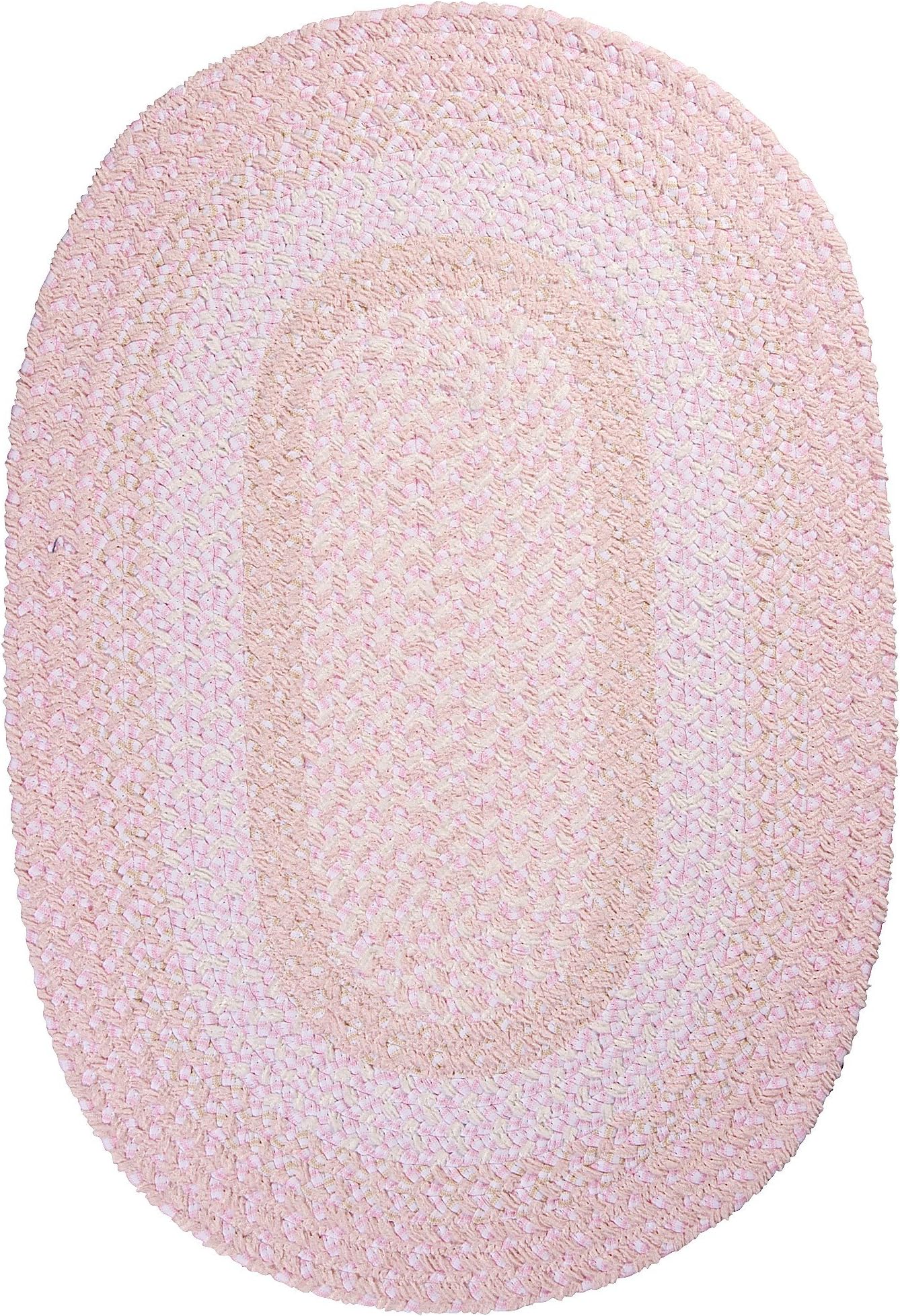 Blokburst Polypropylene Braided Rug, 2-Feet by 3-Feet, Blush Pink