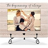 SSQBZU Engagement Picture Frame-The Beginning of Always-Displays 4x6 Photo, Gifts for Couples, Favors for Engagement, Wedding, Valentine’s day, Anniversary, Christmas, etc.(069)