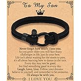 EFVISD Gifts for Son Grandson Nephew Brother Friend, Easter Baptism Confirmation First Communion Birthday Valentines Day Graduation Back to School Christmas Braided Rope Bracelet for Teen Boys Kid Men