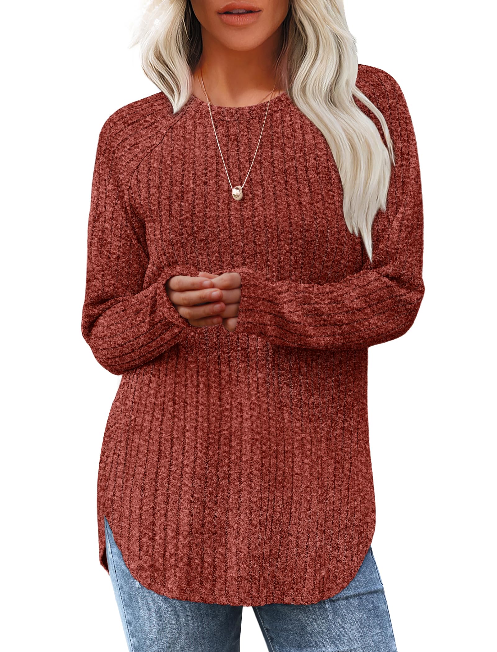 Saloogoe Long Sleeve Shirts for Women Fall Outfits