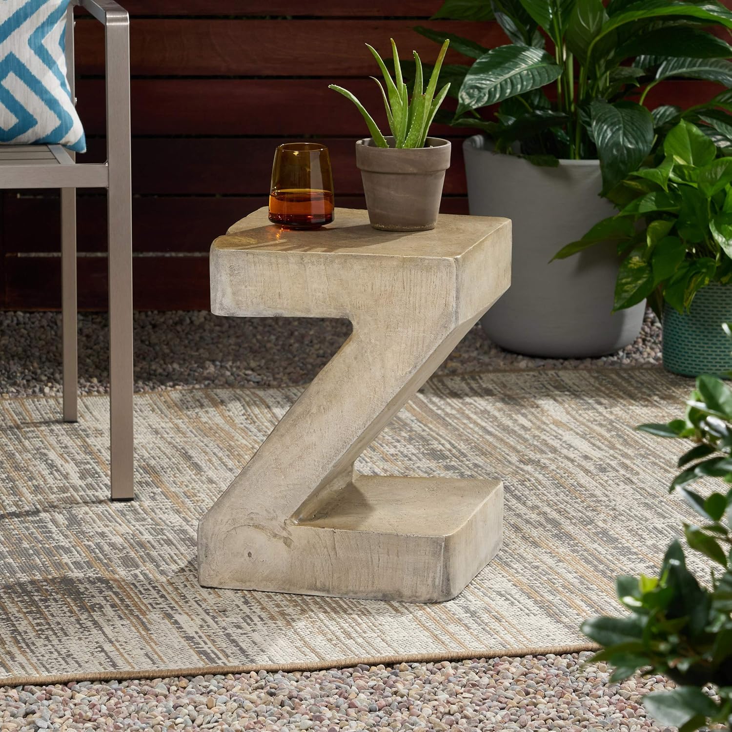 Christopher Knight Home 305834 Jingle Outdoor Weight Concrete Side Table, Light Gray : Garden & Outdoor