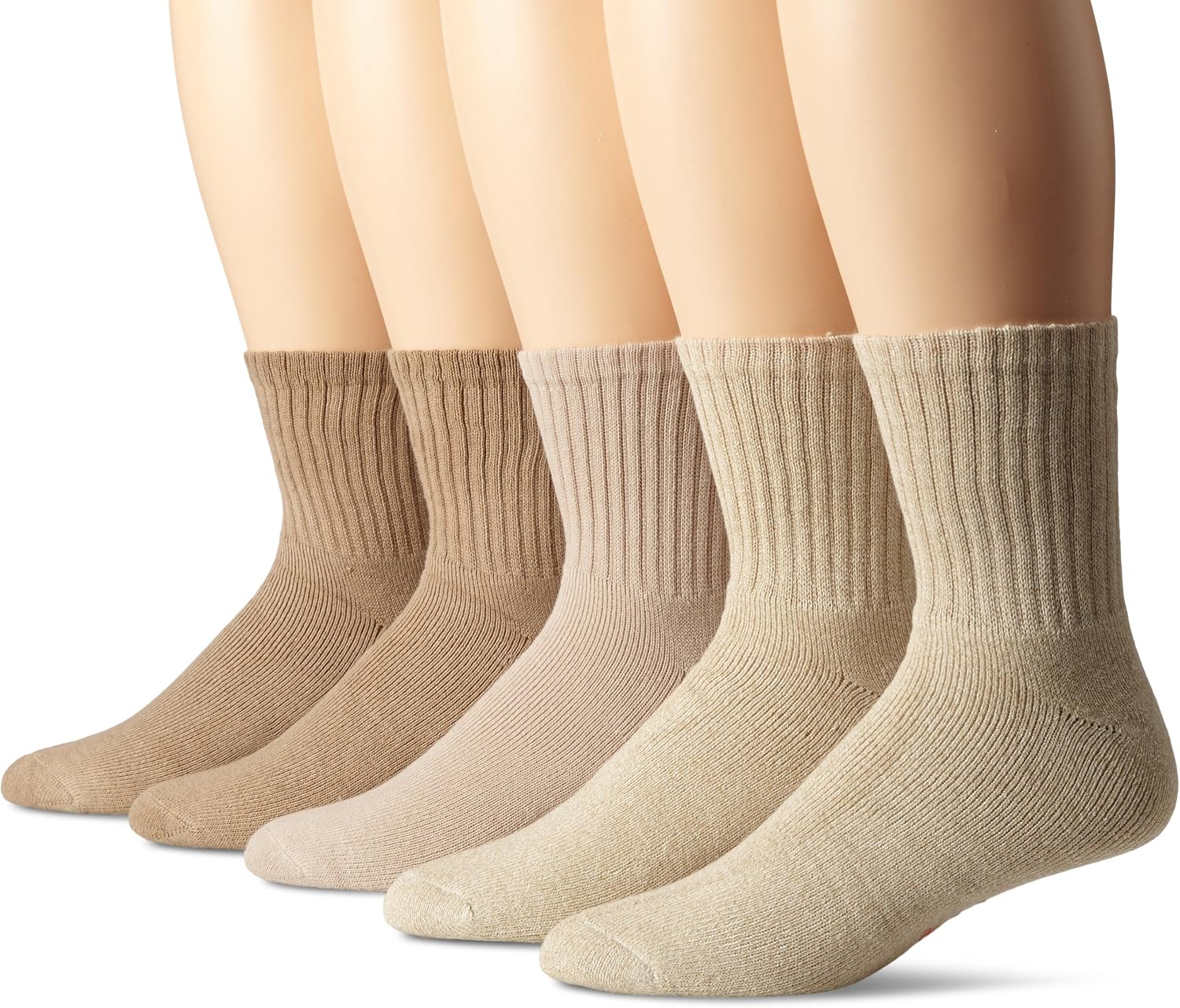 Dockers Men's 5 Pack Cushion Comfort Sport Short Crew Socks, Light