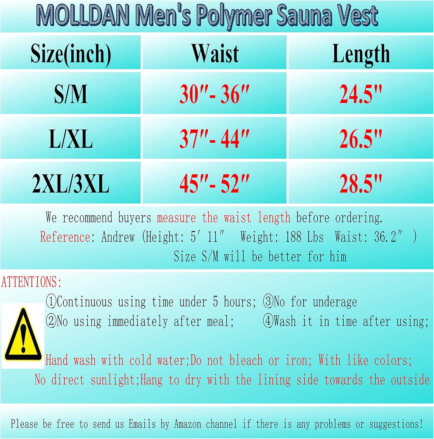 MOLLDAN Sauna Vest for Men Sweat Tank Top Pullover Workout Shirt Waist Trainer: Clothing