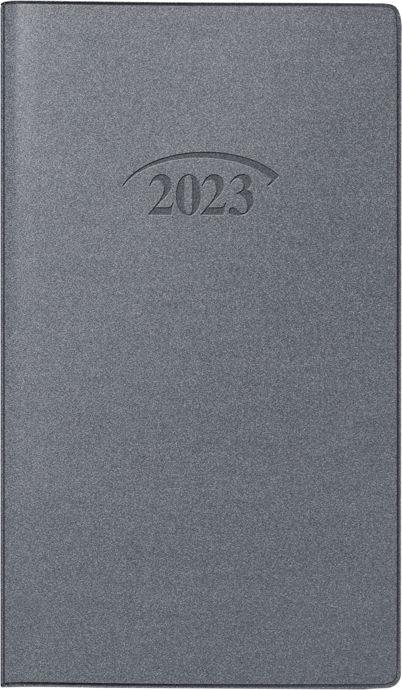 BRUNNEN Monthly Calendar Model 751 2023 Sheet Size 8.7 x 15.3 cm Silver