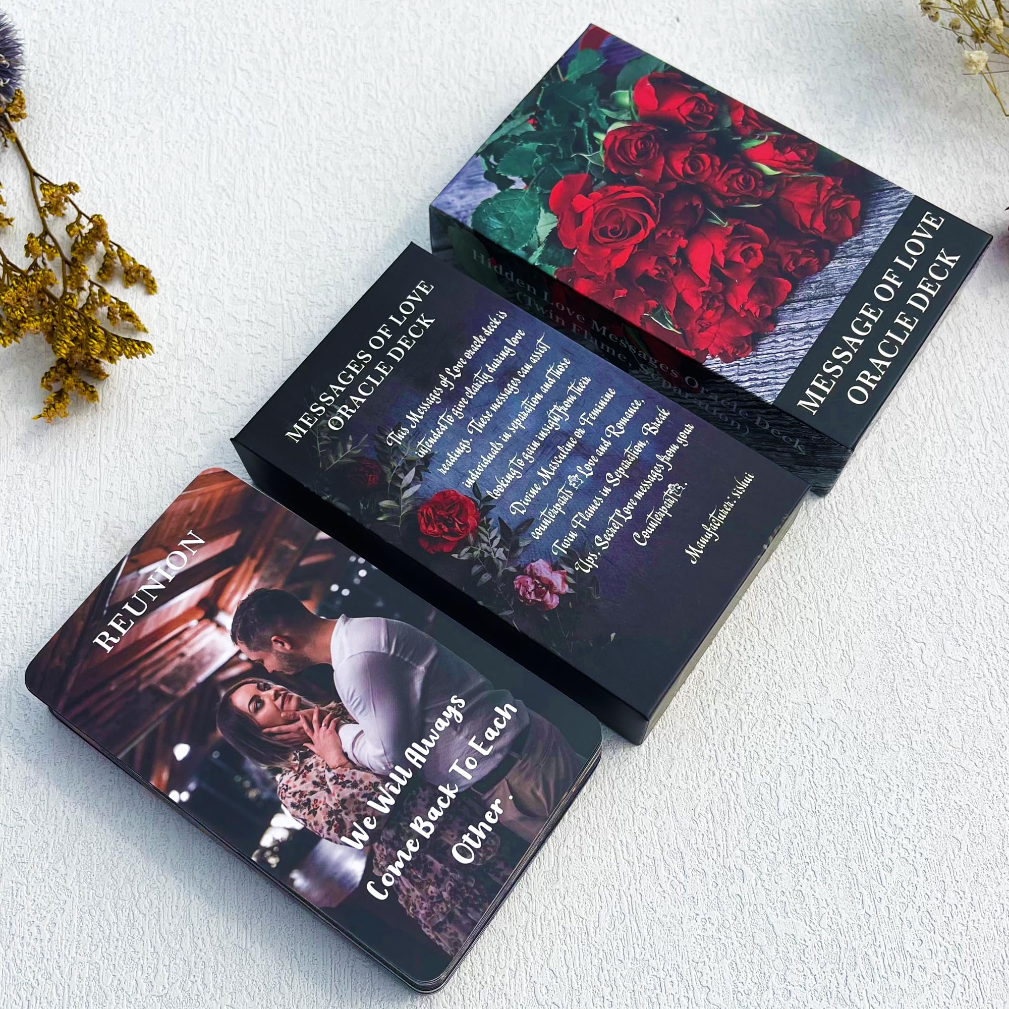 DPEHAKMK Message of Love Oracle Cards, Oracle Cards for Beginners, Including Love, Romance, Twin Flame, Soulmate Messages