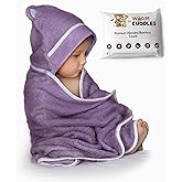 Warm Cuddles Premium Baby Bath Towel - Rayon Made from Bamboo Hooded Baby Towels - Newborn Baby Towel with Hood - Large Hooded Towel for Newborn Infant Boy Girl (Purple)