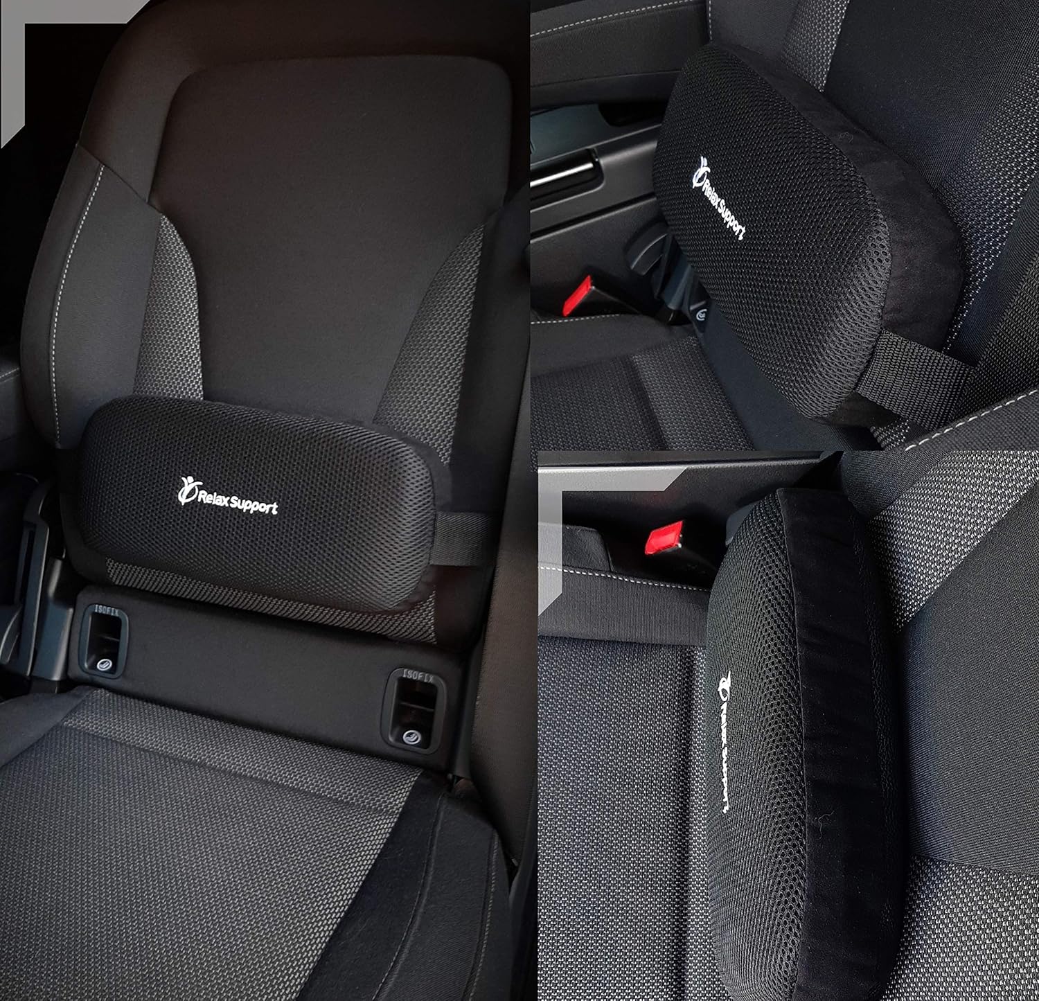 Car Seat Lumbar Roll Support Pillow RS5 by RELAX SUPPORT Lower Back Support Cushion Driving Posture Corrector Adjustable Pillow w/Multiple Inserts for 6 Customized Firmness Levels for a Pain Free Back: Health & Personal Care